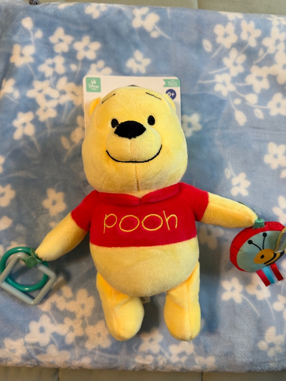 Disney Yellow Pooh Plush with Red Shirt Baby Toy